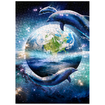 puzzleplate Star Dolphin from the Deep Space Seas - Random Galaxy 500 Jigsaw Puzzle