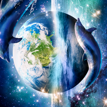 Star Dolphin from the Deep Space Seas - Random Galaxy 500 Jigsaw Puzzle 3D Modell