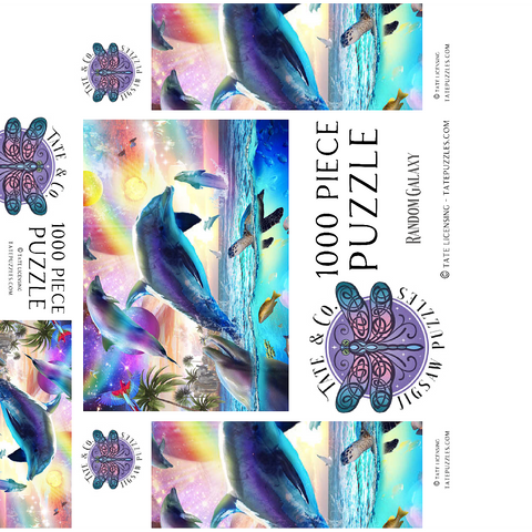 Cosmic Rainbow Dolphin of the Outer Seas - Random Galaxy 1000 Jigsaw Puzzle box 3D Modell