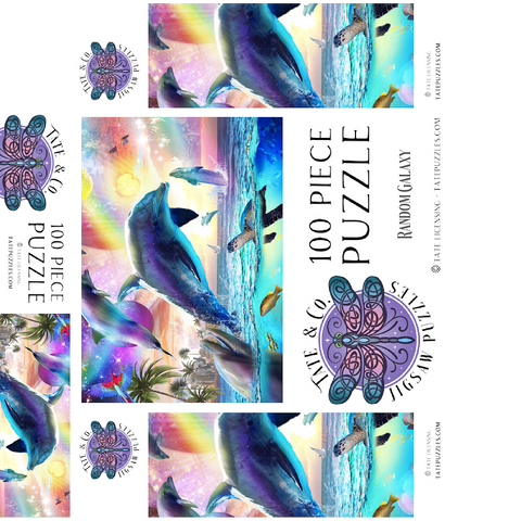 Cosmic Rainbow Dolphin of the Outer Seas - Random Galaxy 100 Jigsaw Puzzle box 3D Modell