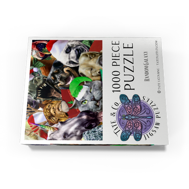 Festive Animal Christmas Carollers - Random Galaxy 1000 Jigsaw Puzzle box view3