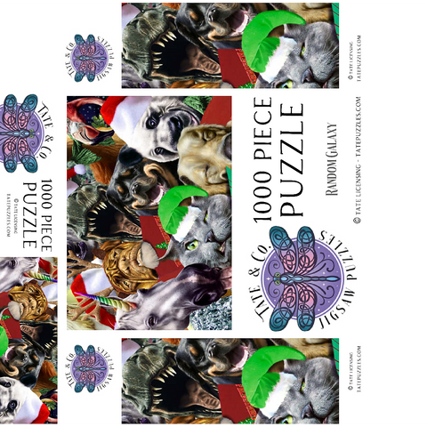 Festive Animal Christmas Carollers - Random Galaxy 1000 Jigsaw Puzzle box 3D Modell