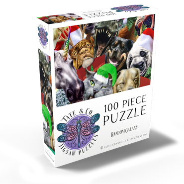 Festive Animal Christmas Carollers - Random Galaxy 100 Jigsaw Puzzle box view2