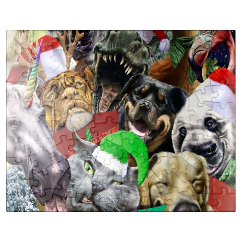 puzzleplate Festive Animal Christmas Carollers - Random Galaxy 100 Jigsaw Puzzle