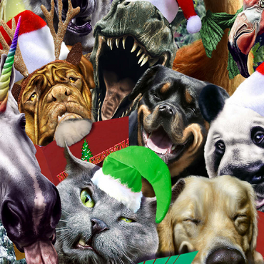 Festive Animal Christmas Carollers - Random Galaxy 100 Jigsaw Puzzle 3D Modell