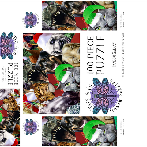 Festive Animal Christmas Carollers - Random Galaxy 100 Jigsaw Puzzle box 3D Modell