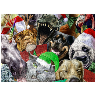 puzzleplate Festive Animal Christmas Carollers - Random Galaxy 500 Jigsaw Puzzle