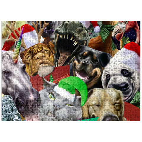 puzzleplate Festive Animal Christmas Carollers - Random Galaxy 500 Jigsaw Puzzle