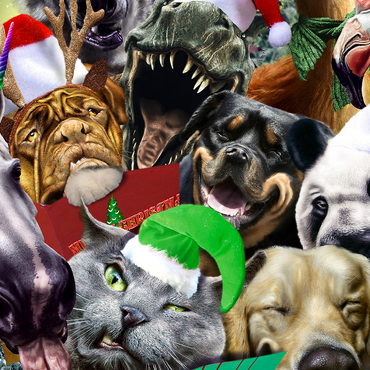 Festive Animal Christmas Carollers - Random Galaxy 500 Jigsaw Puzzle 3D Modell