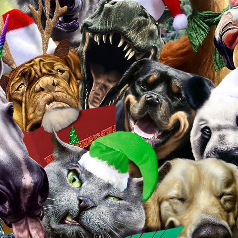 Festive Animal Christmas Carollers - Random Galaxy 500 Jigsaw Puzzle 3D Modell