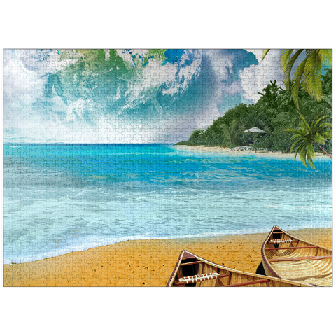 puzzleplate Beach Vacation Paradise Getaway - Random Galaxy 1000 Jigsaw Puzzle
