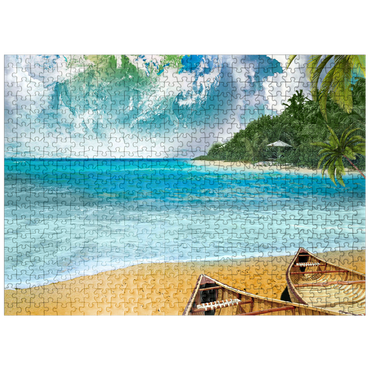 puzzleplate Beach Vacation Paradise Getaway - Random Galaxy 500 Jigsaw Puzzle
