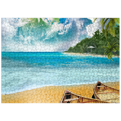 puzzleplate Beach Vacation Paradise Getaway - Random Galaxy 500 Jigsaw Puzzle