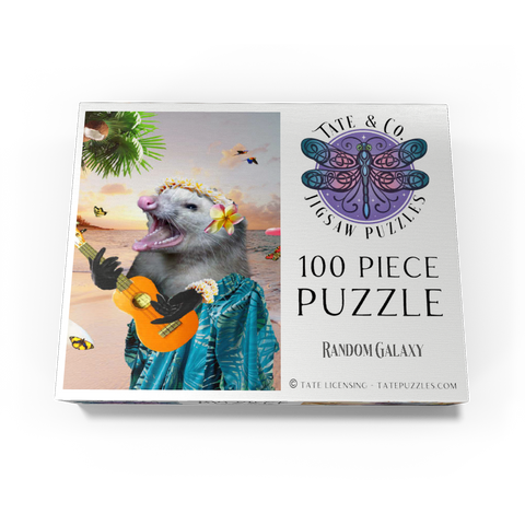 Aloha Opossum Enjoying Hawaiian Vibes - Random Galaxy 100 Jigsaw Puzzle box view3