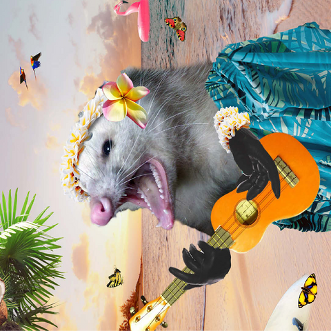 Aloha Opossum Enjoying Hawaiian Vibes - Random Galaxy 100 Jigsaw Puzzle 3D Modell