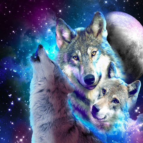 Interstellar Wolf Pack of the Cosmic Skies - Random Galaxy 100 Jigsaw Puzzle 3D Modell