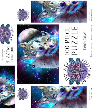 Interstellar Wolf Pack of the Cosmic Skies - Random Galaxy 100 Jigsaw Puzzle box 3D Modell