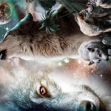 Cosmic Howling Wolf in a Lunar Storm - Random Galaxy 1000 Jigsaw Puzzle 3D Modell