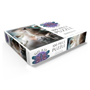 Cosmic Howling Wolf in a Lunar Storm - Random Galaxy 100 Jigsaw Puzzle box view1