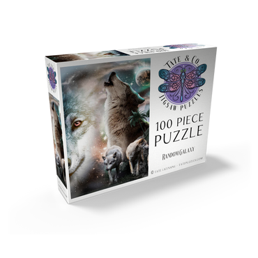 Cosmic Howling Wolf in a Lunar Storm - Random Galaxy 100 Jigsaw Puzzle box view2