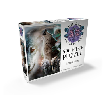 Cosmic Howling Wolf in a Lunar Storm - Random Galaxy 500 Jigsaw Puzzle box view2