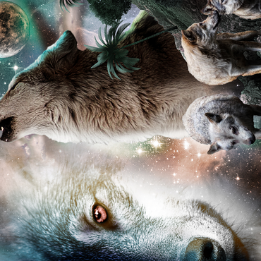 Cosmic Howling Wolf in a Lunar Storm - Random Galaxy 500 Jigsaw Puzzle 3D Modell