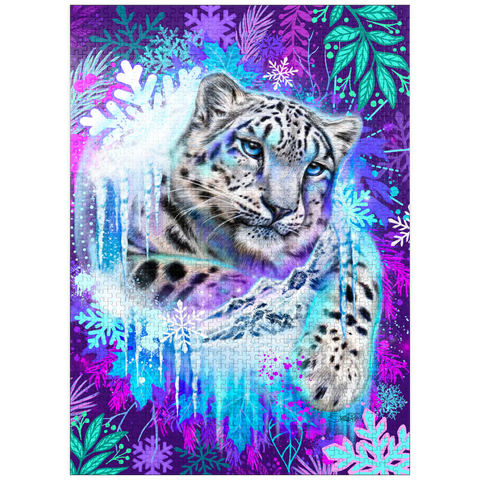 puzzleplate Snow Leopard Animal Spirit - Sheena Pike 1000 Jigsaw Puzzle