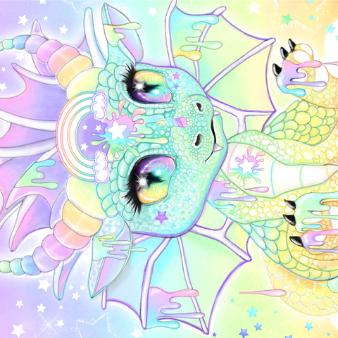 Sweet Pastel Lil Dragon - Sheena Pike 1000 Jigsaw Puzzle 3D Modell