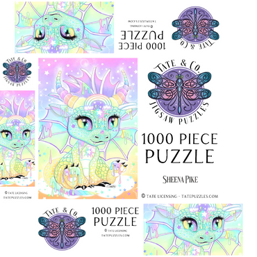 Sweet Pastel Lil Dragon - Sheena Pike 1000 Jigsaw Puzzle box 3D Modell