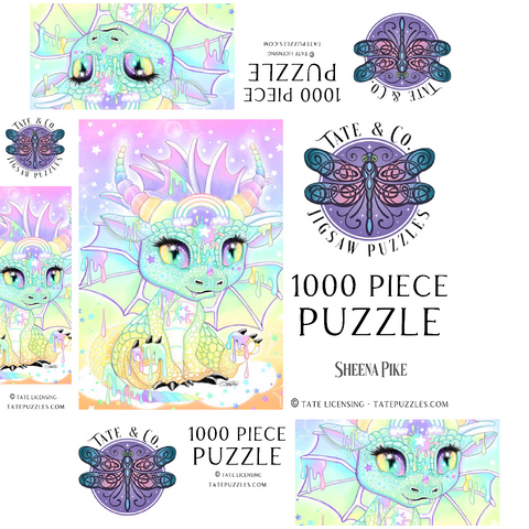Sweet Pastel Lil Dragon - Sheena Pike 1000 Jigsaw Puzzle box 3D Modell