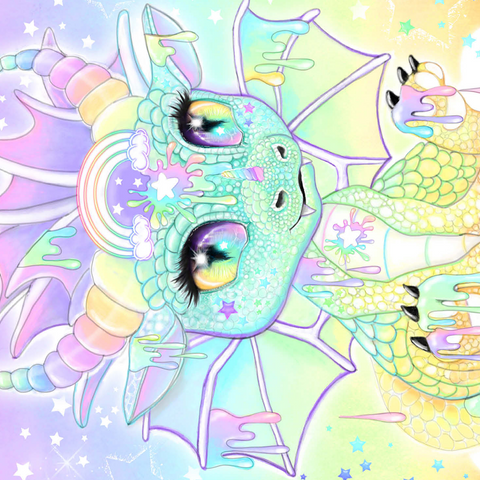 Sweet Pastel Lil Dragon - Sheena Pike 500 Jigsaw Puzzle 3D Modell