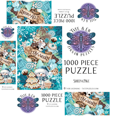 Sweet Snowman Christmas Stack - Sheena Pike 1000 Jigsaw Puzzle box 3D Modell