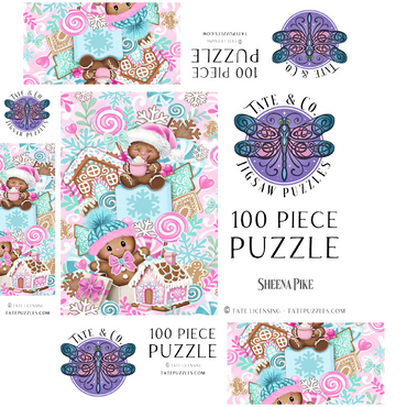 Sweet Gingerbread Christmas Stack - Sheena Pike 100 Jigsaw Puzzle box 3D Modell