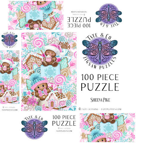 Sweet Gingerbread Christmas Stack - Sheena Pike 100 Jigsaw Puzzle box 3D Modell