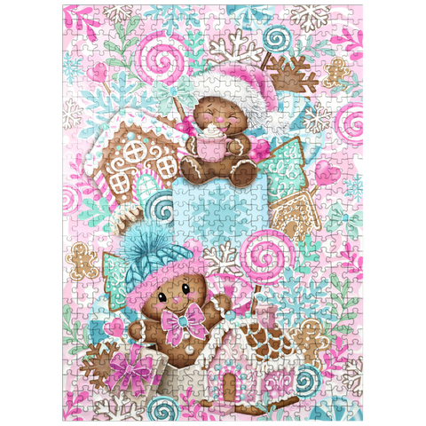 puzzleplate Sweet Gingerbread Christmas Stack - Sheena Pike 500 Jigsaw Puzzle