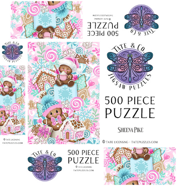 Sweet Gingerbread Christmas Stack - Sheena Pike 500 Jigsaw Puzzle box 3D Modell