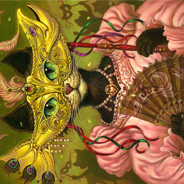 Incatneato Mardi Gras Cat - Jeff Haynie 1000 Jigsaw Puzzle 3D Modell