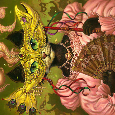 Incatneato Mardi Gras Cat - Jeff Haynie 100 Jigsaw Puzzle 3D Modell