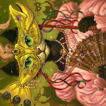 Incatneato Mardi Gras Cat - Jeff Haynie 500 Jigsaw Puzzle 3D Modell