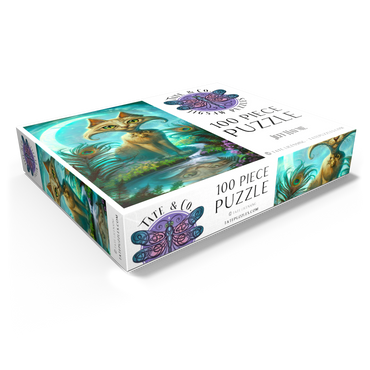 Reflections Cat Green Reflection Pool - Jeff Haynie 100 Jigsaw Puzzle box view1