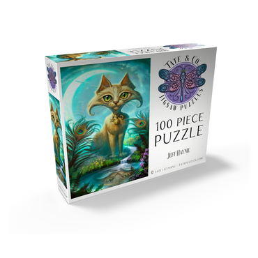 Reflections Cat Green Reflection Pool - Jeff Haynie 100 Jigsaw Puzzle box view2