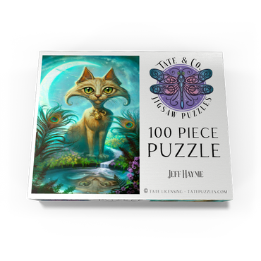Reflections Cat Green Reflection Pool - Jeff Haynie 100 Jigsaw Puzzle box view3