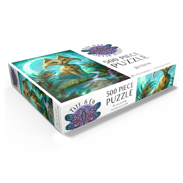 Reflections Cat Green Reflection Pool - Jeff Haynie 500 Jigsaw Puzzle box view1