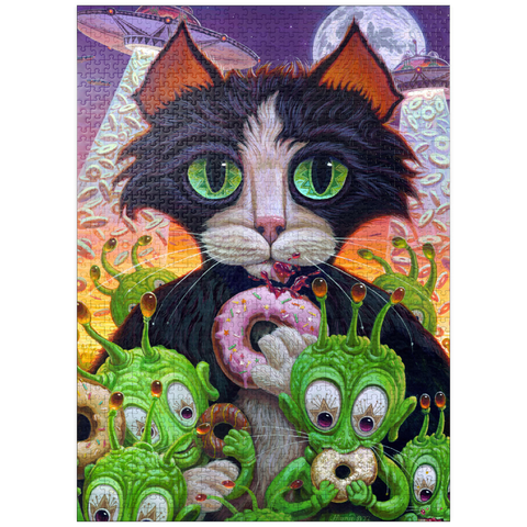 puzzleplate Cats Aliens And Donuts - Jeff Haynie 1000 Jigsaw Puzzle