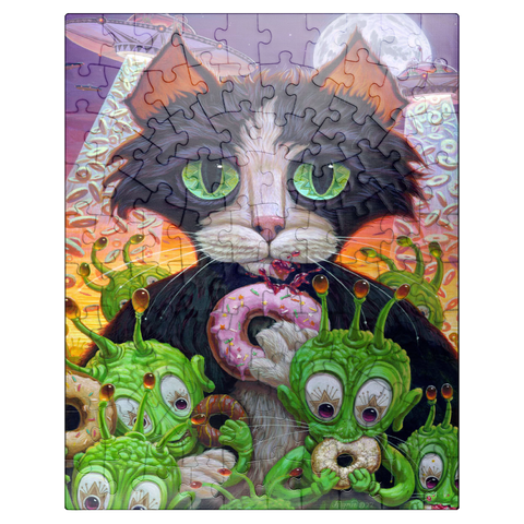 puzzleplate Cats Aliens And Donuts - Jeff Haynie 100 Jigsaw Puzzle