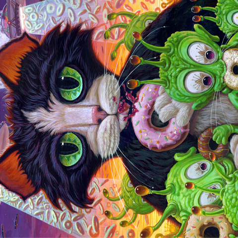 Cats Aliens And Donuts - Jeff Haynie 100 Jigsaw Puzzle 3D Modell
