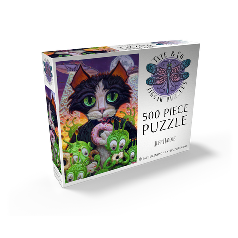 Cats Aliens And Donuts - Jeff Haynie 500 Jigsaw Puzzle box view2