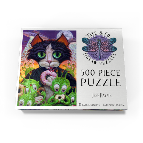 Cats Aliens And Donuts - Jeff Haynie 500 Jigsaw Puzzle box view3
