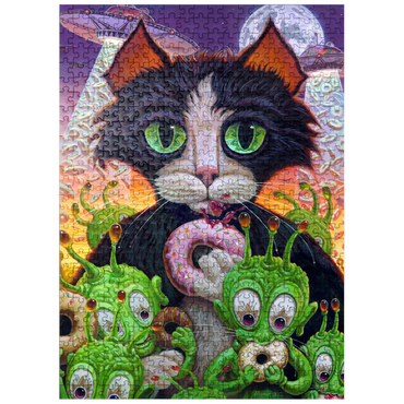 puzzleplate Cats Aliens And Donuts - Jeff Haynie 500 Jigsaw Puzzle