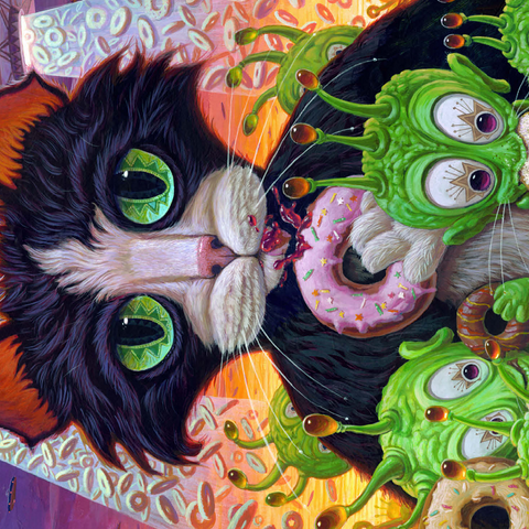 Cats Aliens And Donuts - Jeff Haynie 500 Jigsaw Puzzle 3D Modell